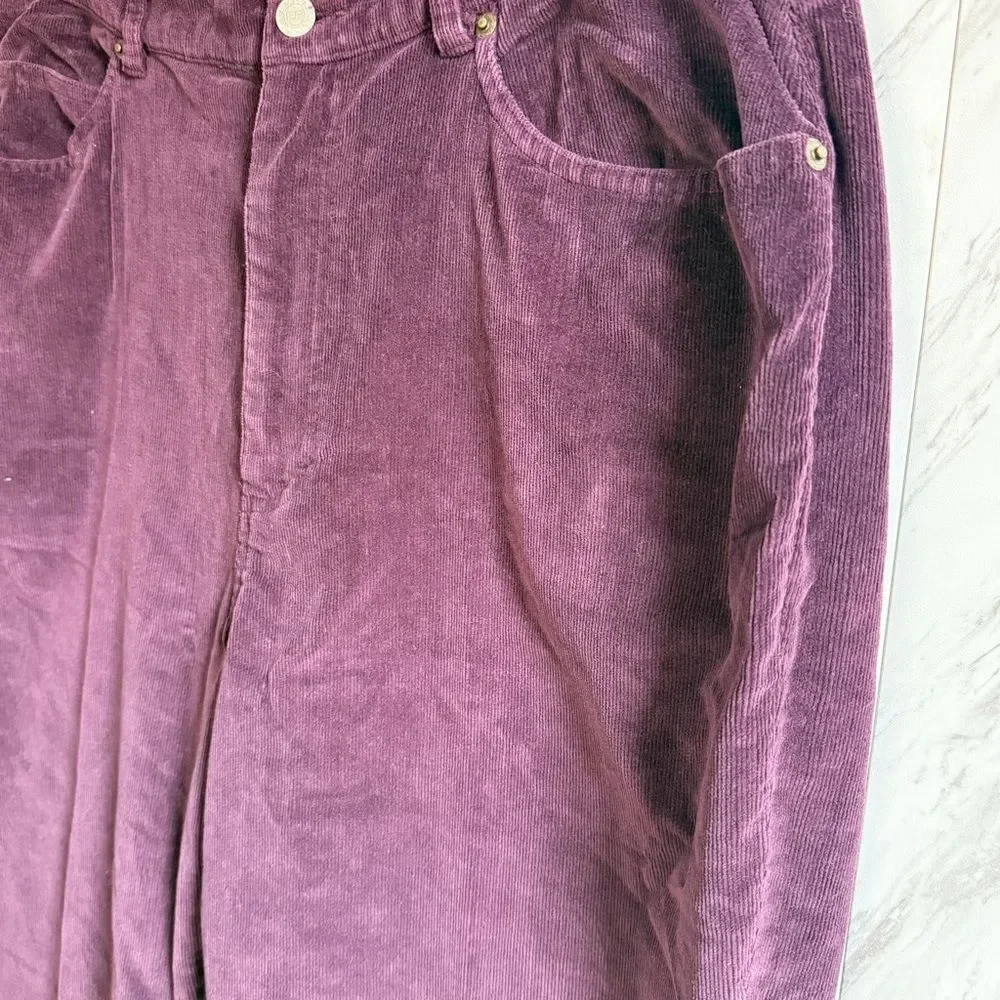 Evan Picone Stretch Purple Straight Leg Corduroy Pants Womens Size 16